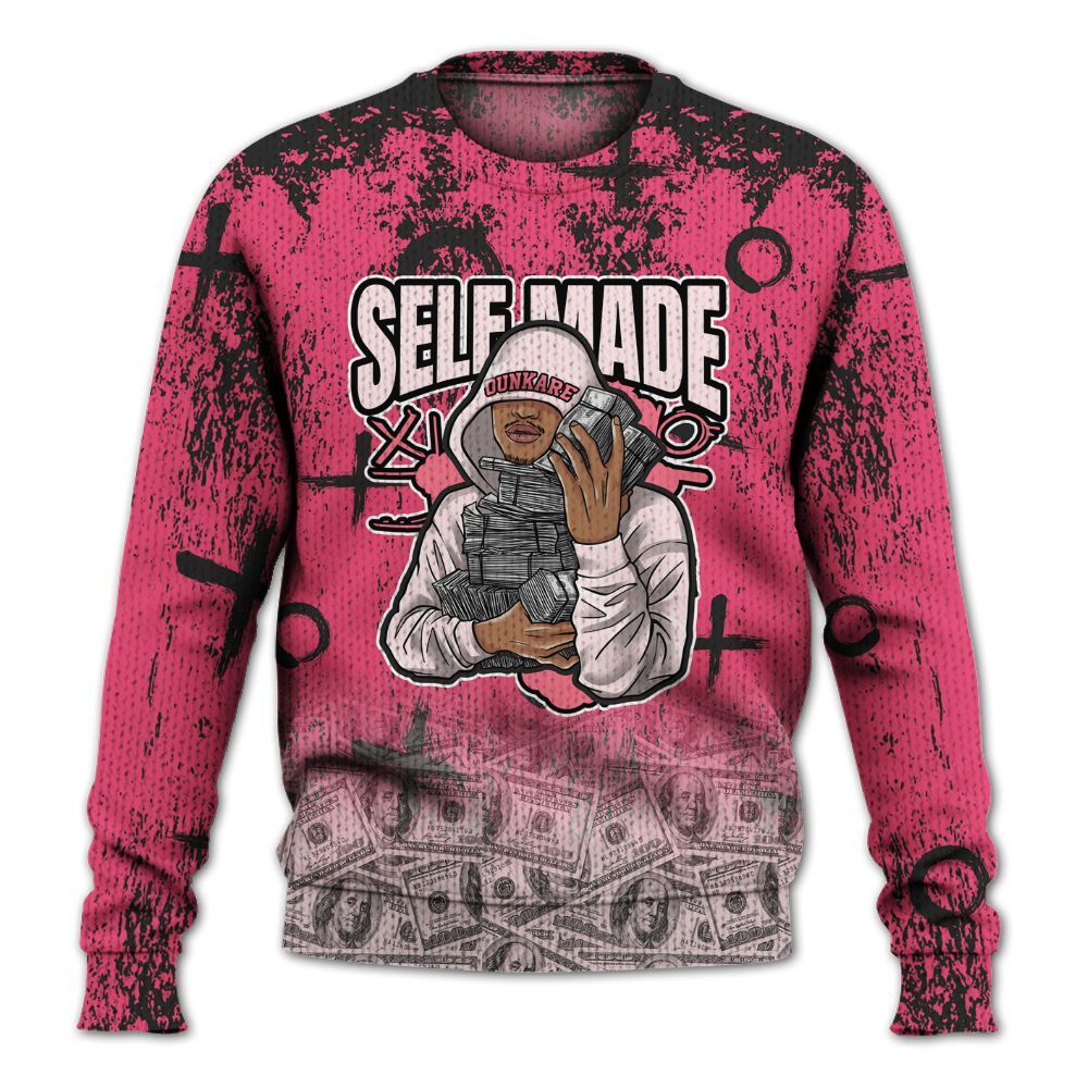 Knitted Sweater To Match A'One Hyper Pink - Selfmade Unique Grunge