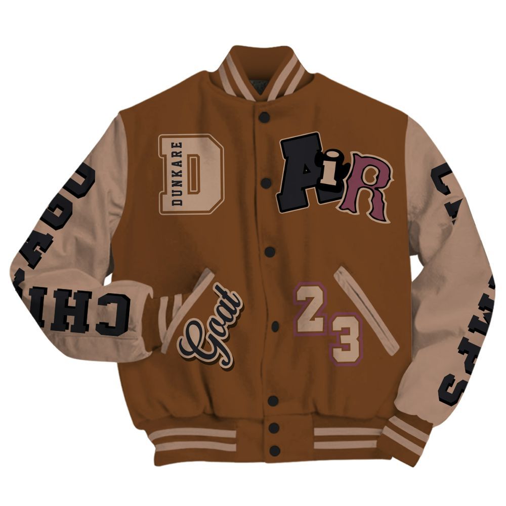 Varsity Jacket To Match Archaeo Brown 3s - AIR Number 23 GOAT All Over Print