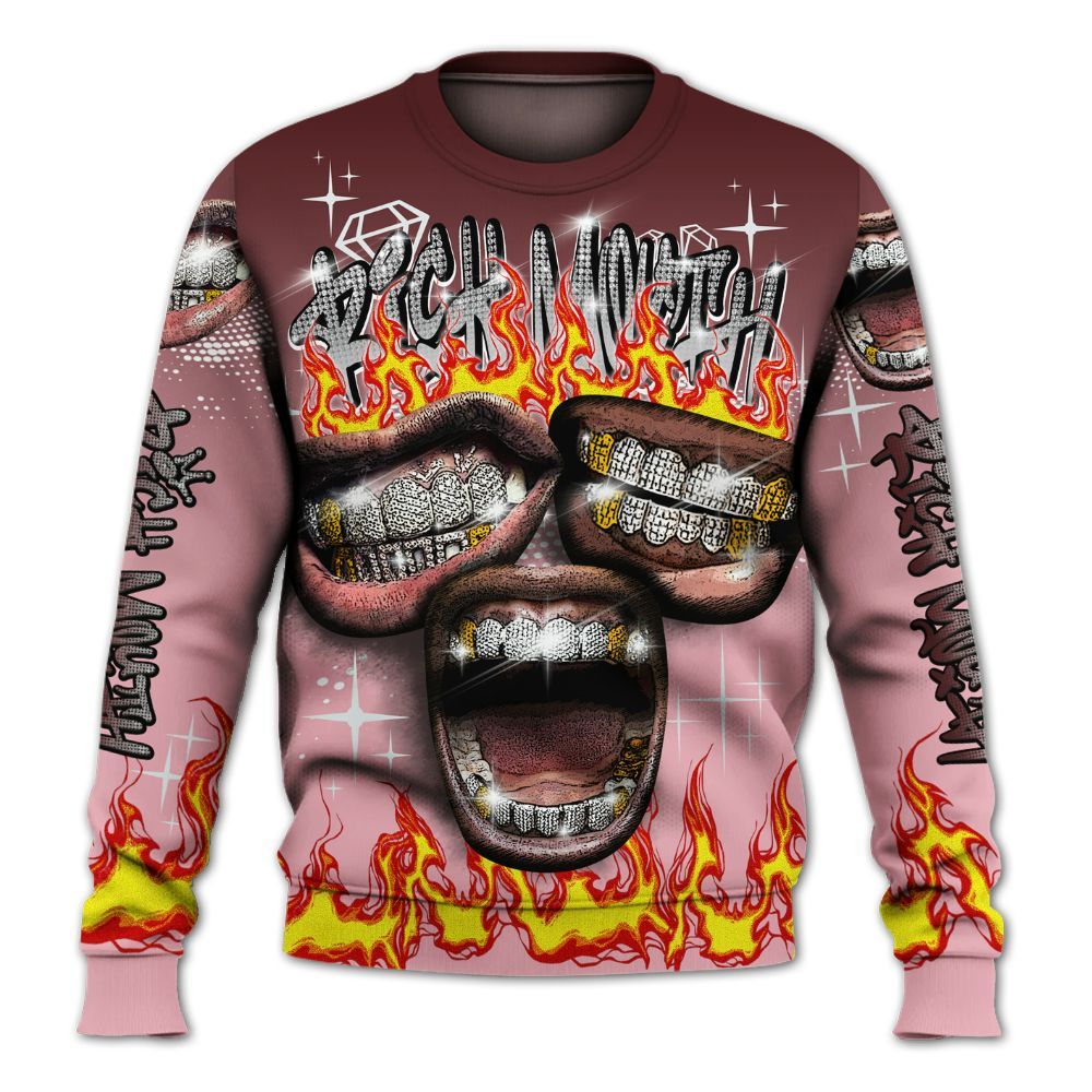 Sweatshirt To Match Air Max 90 Neapolitan 2025 - Rich Mouth Fire Rap Retro 90s All Over Print