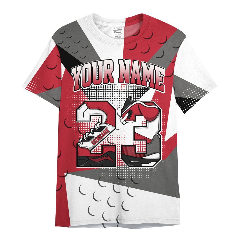 Shirt To Match Red Flint 13s - Poly Custom Name Number 23 5s All Over Print