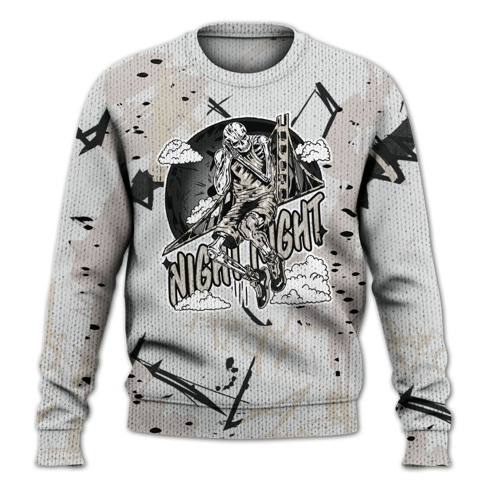 Knitted Sweater To Match Retro Reverse Metallic 5s - Seeya Skeleton Messyz