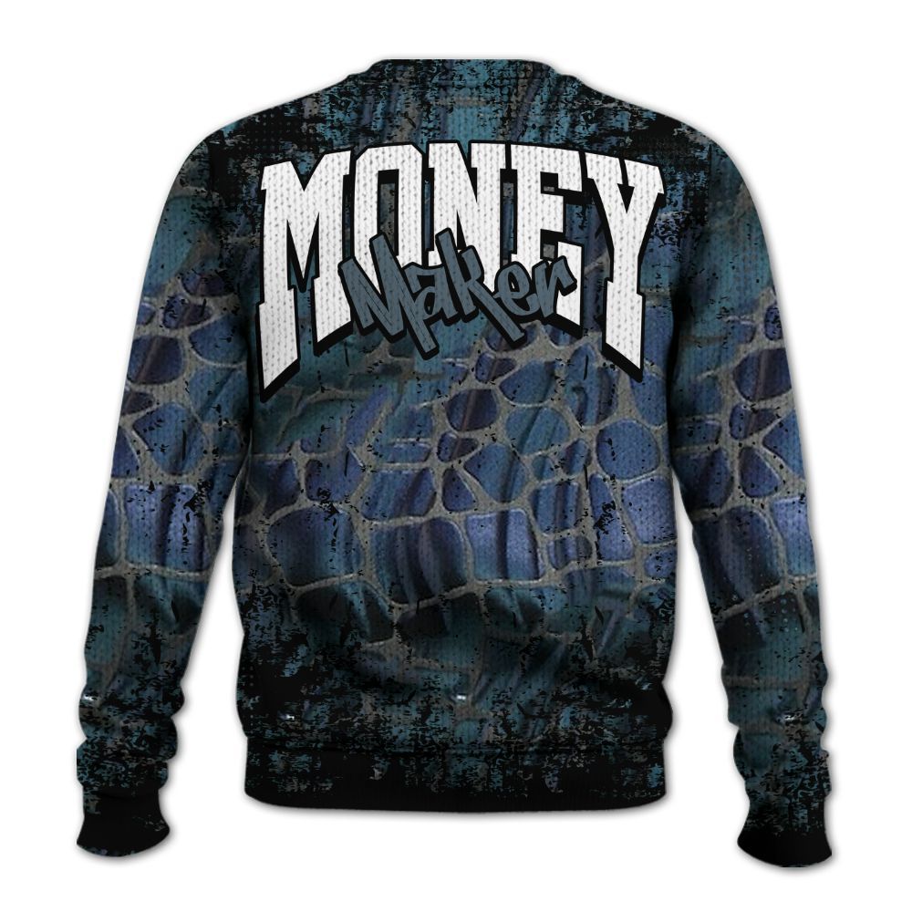 Knitted Sweater To Match Air Foamposite Kazuya Mishima - Move In Silence Money Street Retro