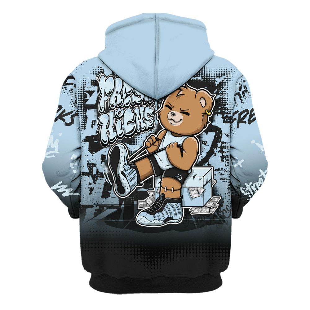 Hoodie To Match Foamposite One Psychic Blue - Fresh Kicks Bear Grunge All Over Print