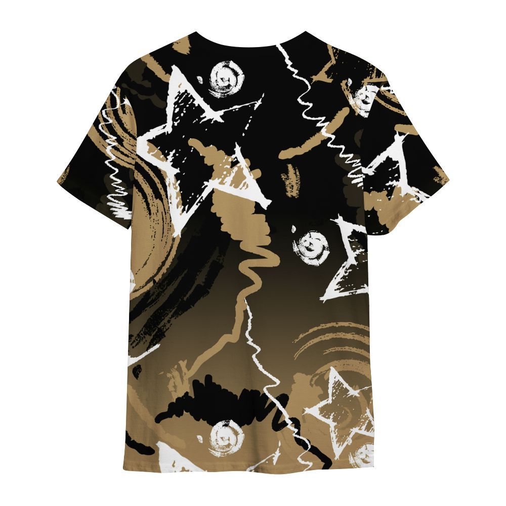 Shirt To Match High OG Black Metallic Gold 1s - Grind Shine Later Drip All Over Print