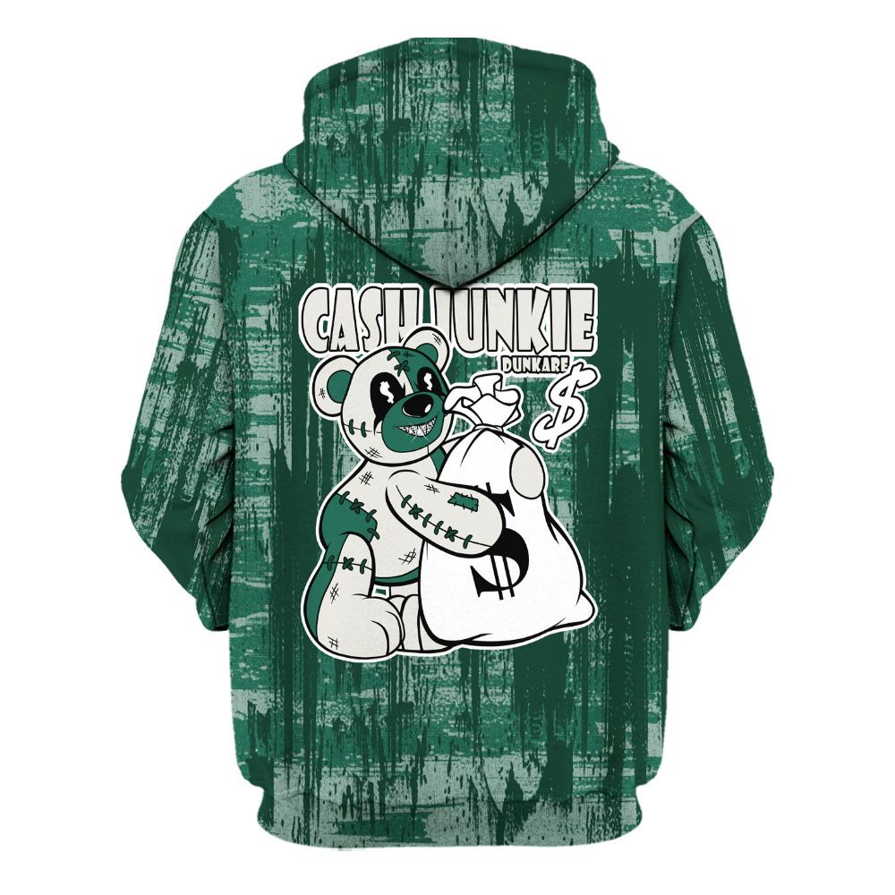 Hoodie To Match Oxidized Green 4s - Cashs Junkie Bear Glitch Art All Over Print