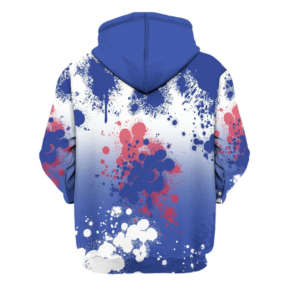 Hoodie To Match Air Griffey Max USA Red White Blue 1s - God Blessed Ink Drip All Over Print