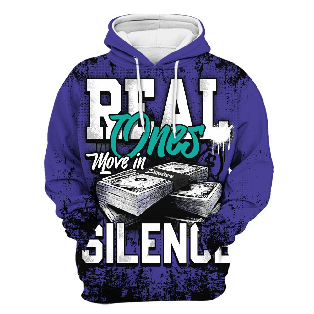 Hoodie To Match Retro Grape 5s - Move In Silence Money Retro All Over Print