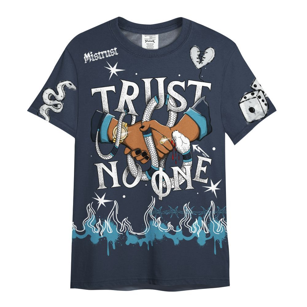 Shirt To Match Retro Obsidian 13s - Trust No One Snake-Bite Doodle Crayon All Over Print