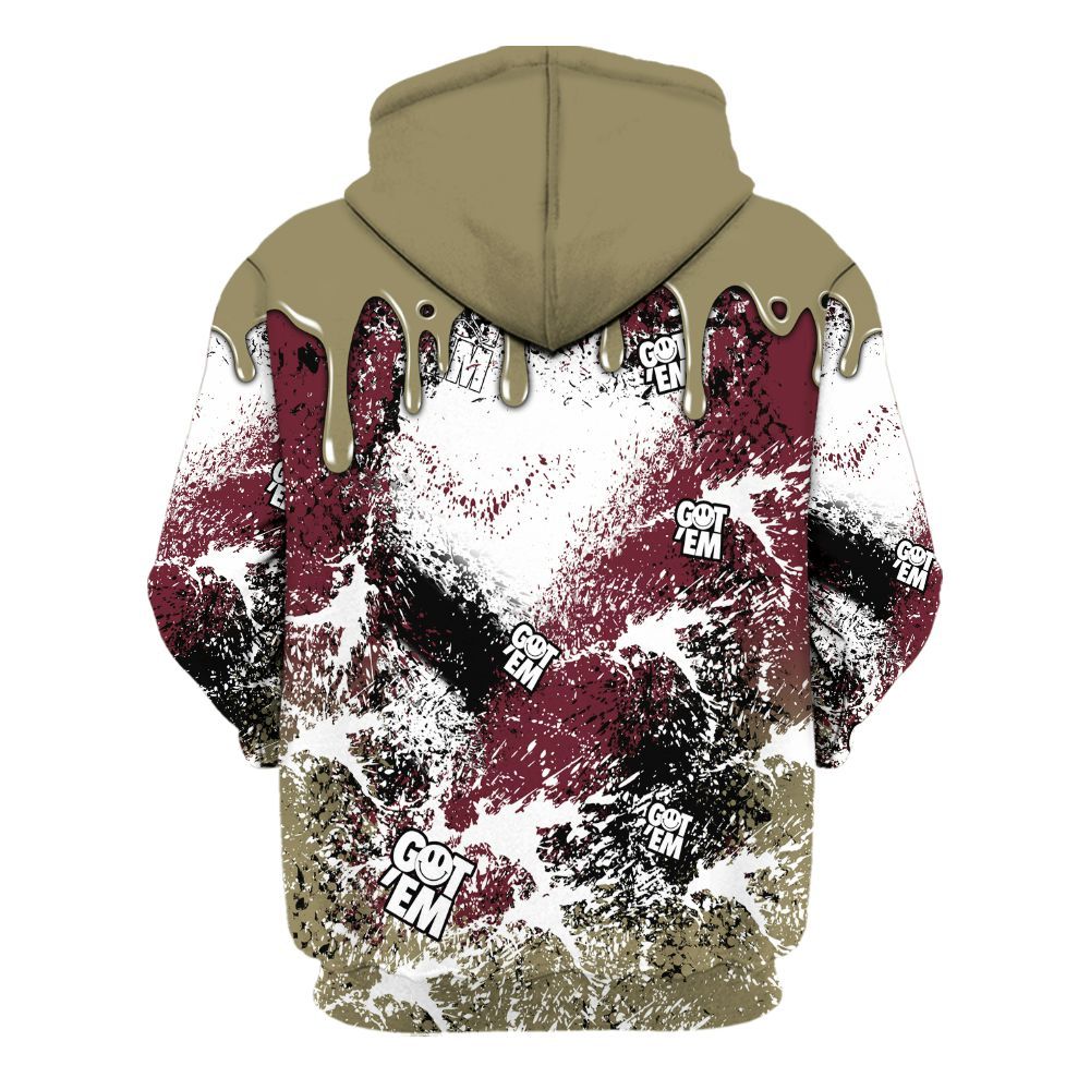 Hoodie To Match Black Olive 7s - Dripping 23 Drip All Over Print