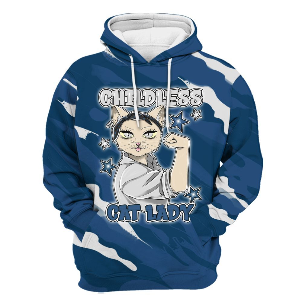 Hoodie To Match High OG Midnight Navy 1s - Childless Kat Lady All Over Print