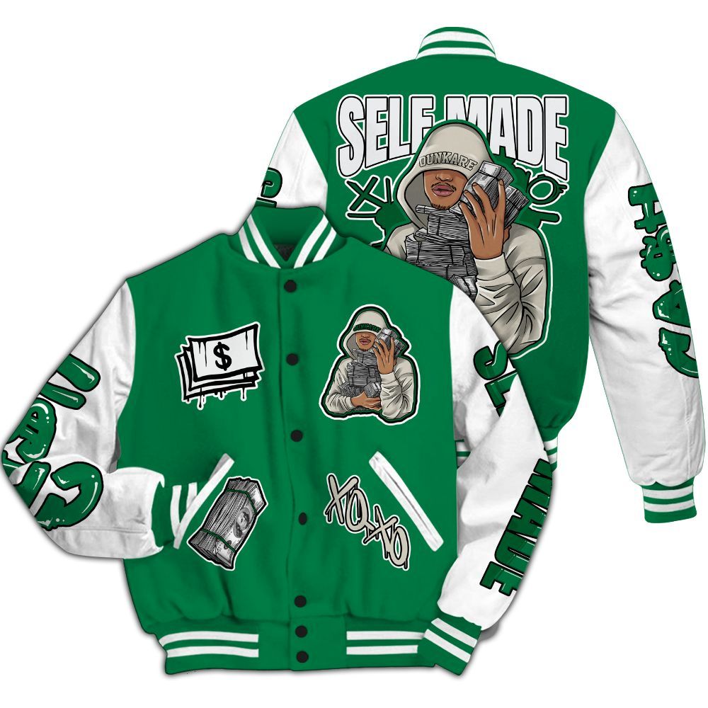 Varsity Jacket To Match Lucky Green 2s - Selfmade Unique All Over Print