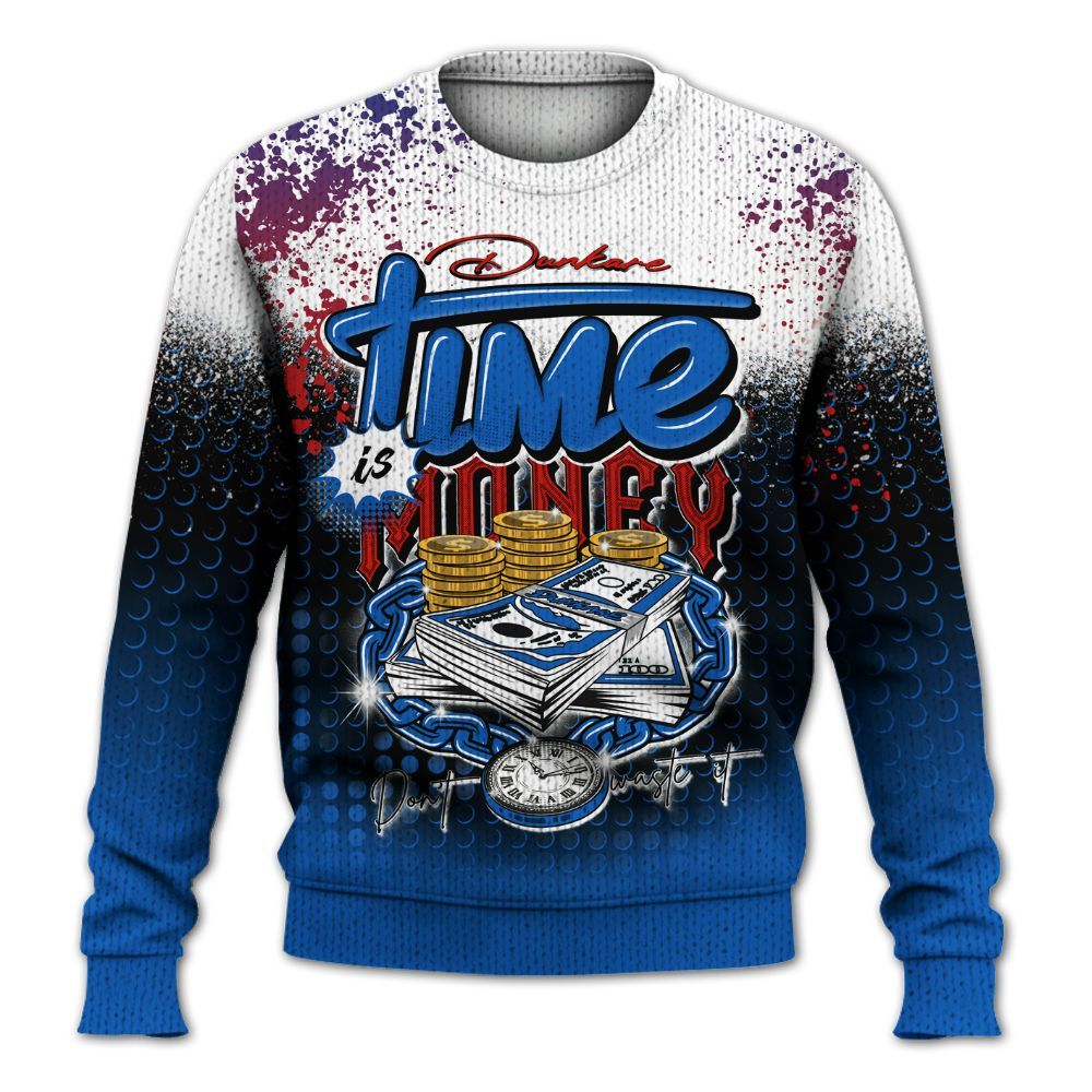 Knitted Sweater To Match Kobe 6 Game Royal - Halftone Time Is Money