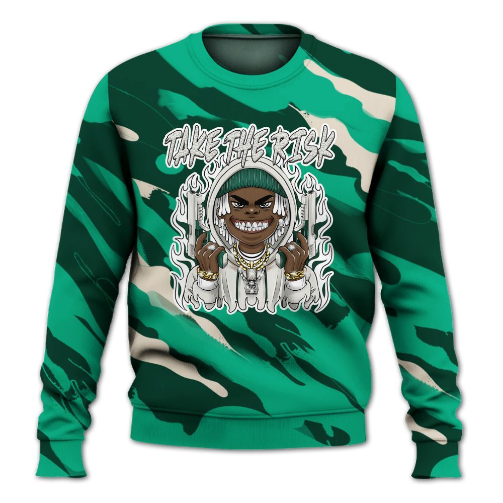Sweatshirt To Match Oxidized Green 4s - Take The Risk Colored All Over Print
