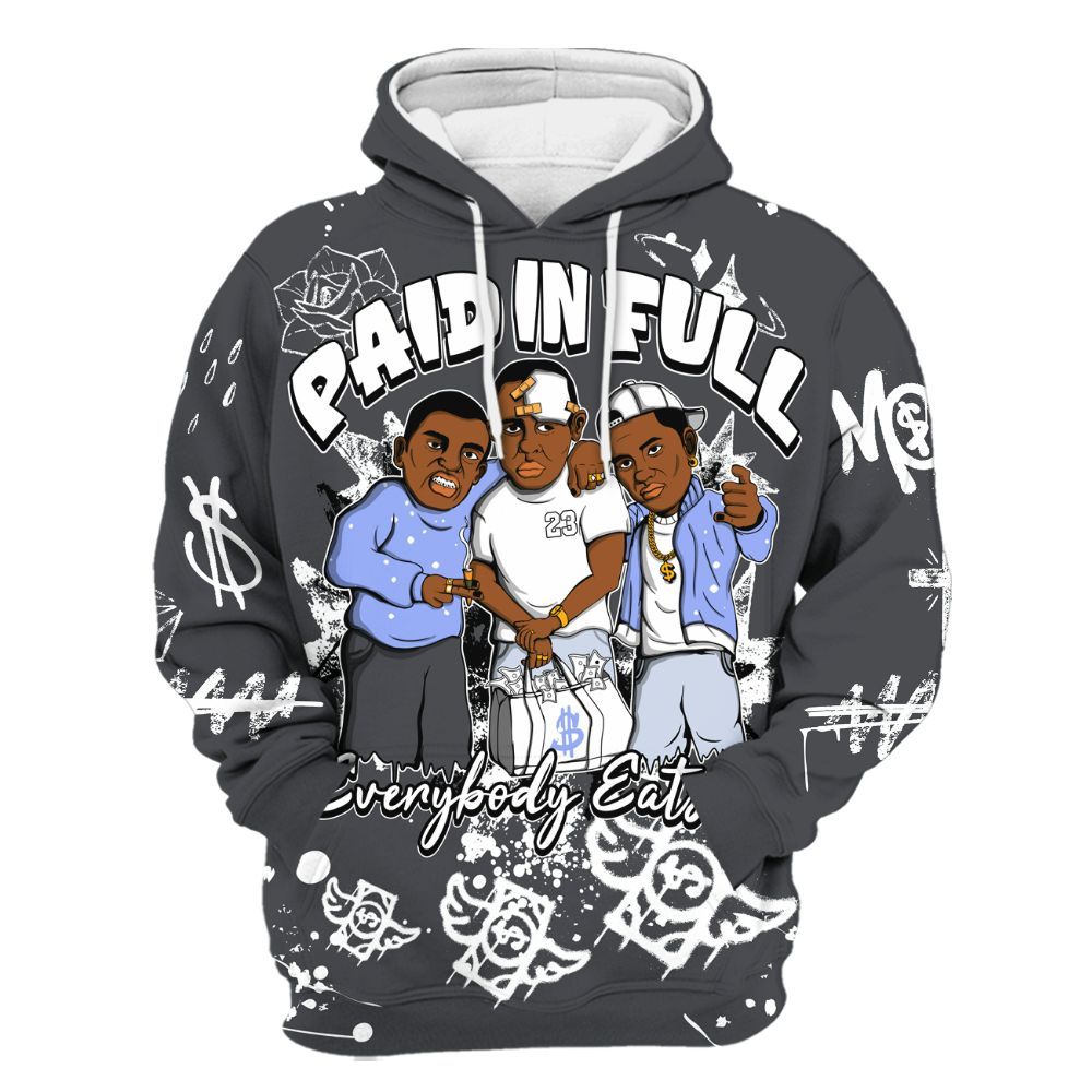 Hoodie To Match Retro Awake Racer Blue - Everybody Paid In Full Crayon All Over Print