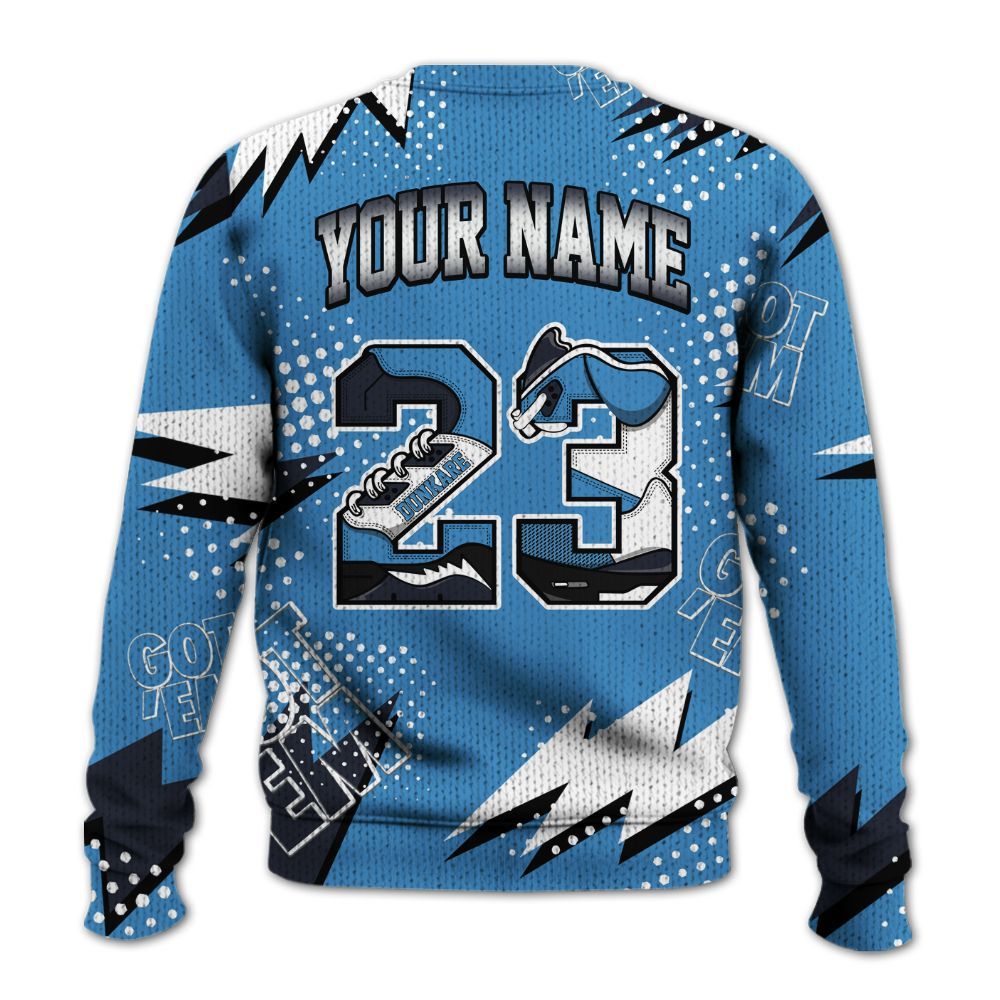 Knitted Sweater To Match Low OG Obsidian 1s - Custom Name Number 23 5s