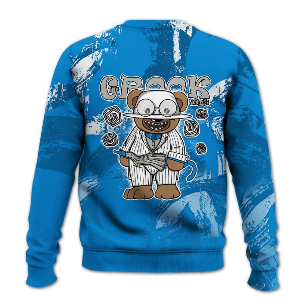 Sweatshirt To Match Military Blue 4s - Swindler Bear Circle Slpash All Over Print