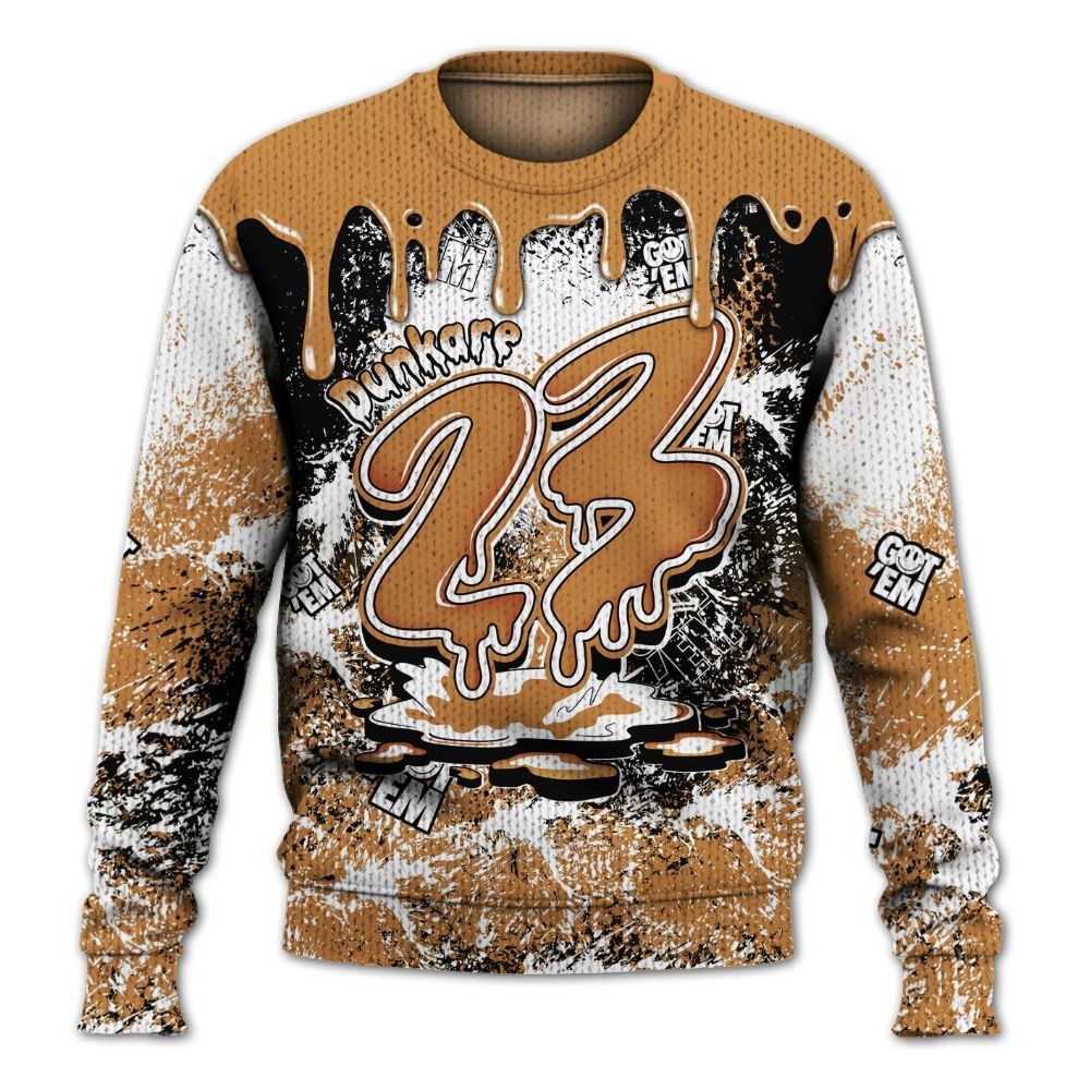 Knitted Sweater To Match Dunk Low Nature Wheat Suede - Dripping 23 Drip