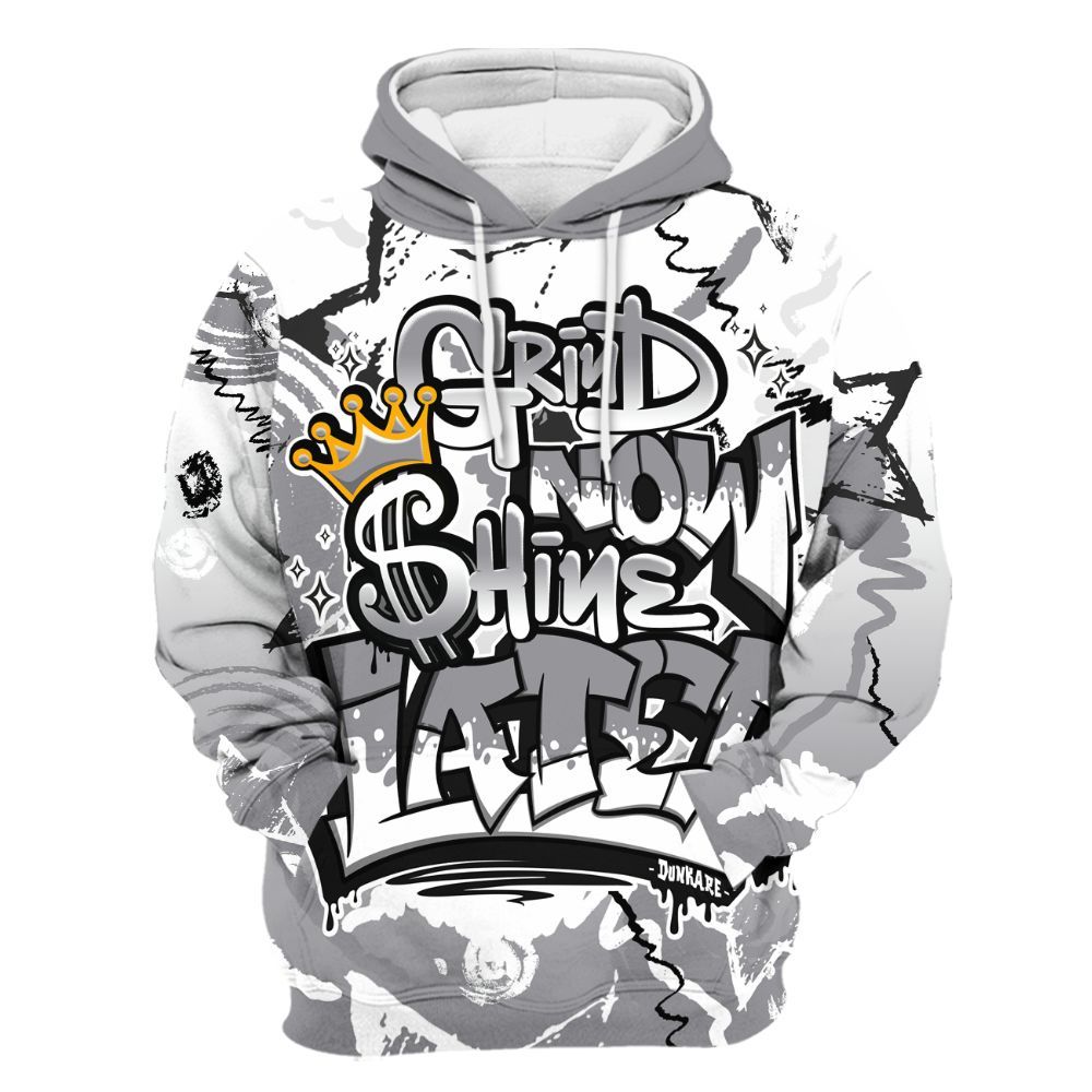 Hoodie To Match Cement Grey 11s - Grind Shine Later Drip All Over Print