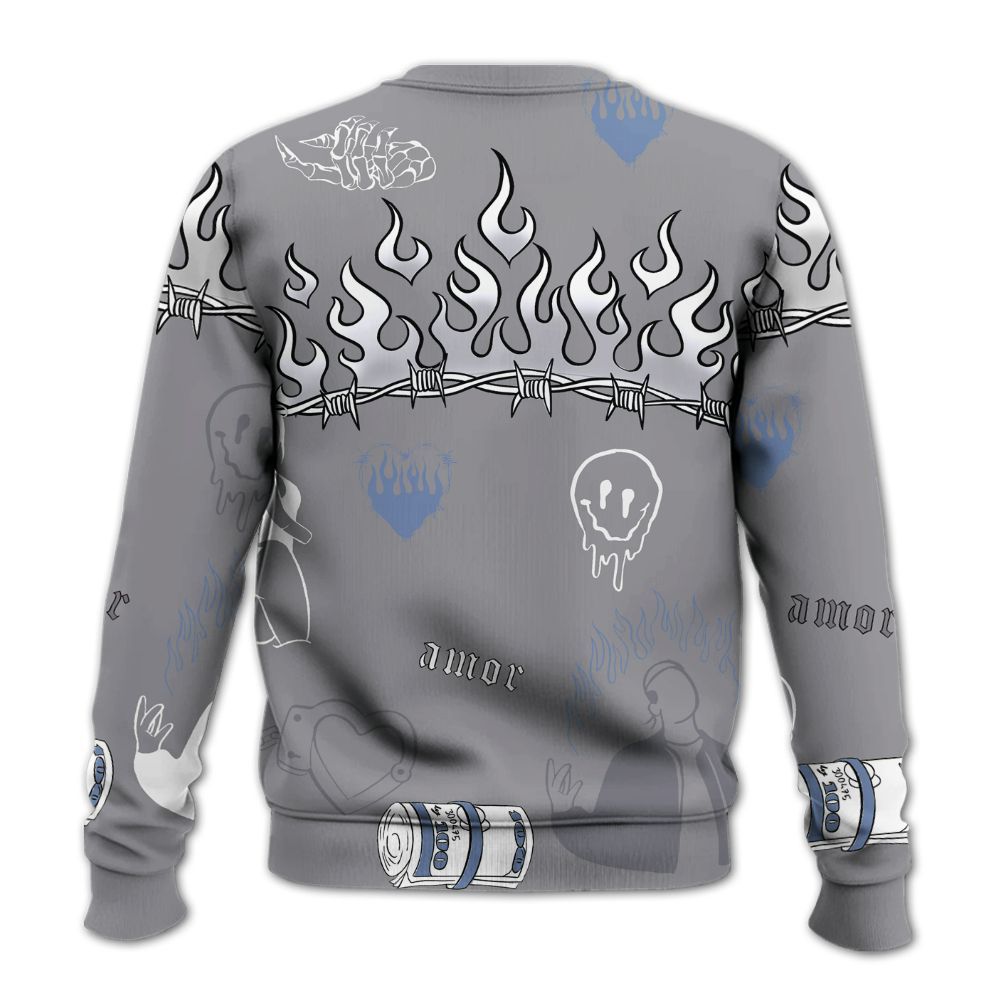 Sweatshirt To Match Cement Grey 11s - Snake Trust No One All Over Print