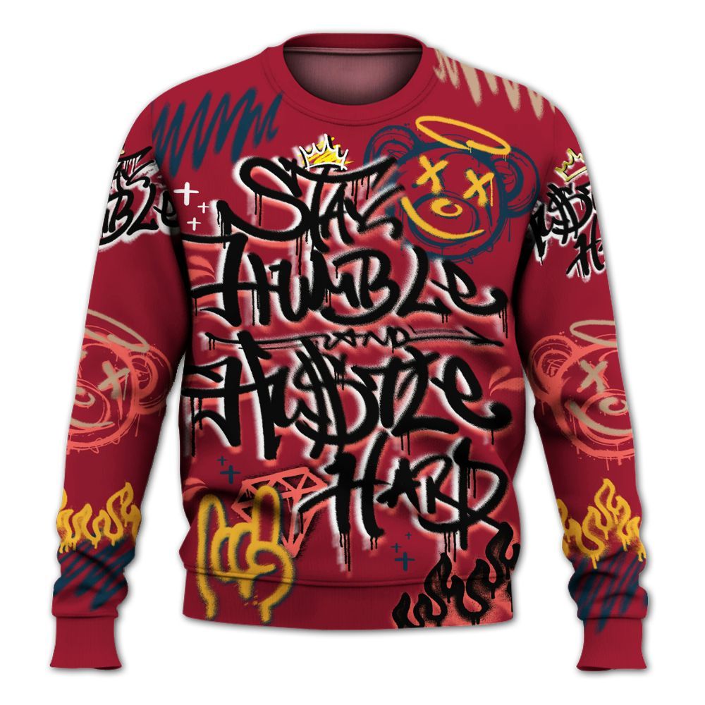 Sweatshirt To Match Mid Multi Color 2022 1s - Humble Drip Streetwear Graffity All Over Print