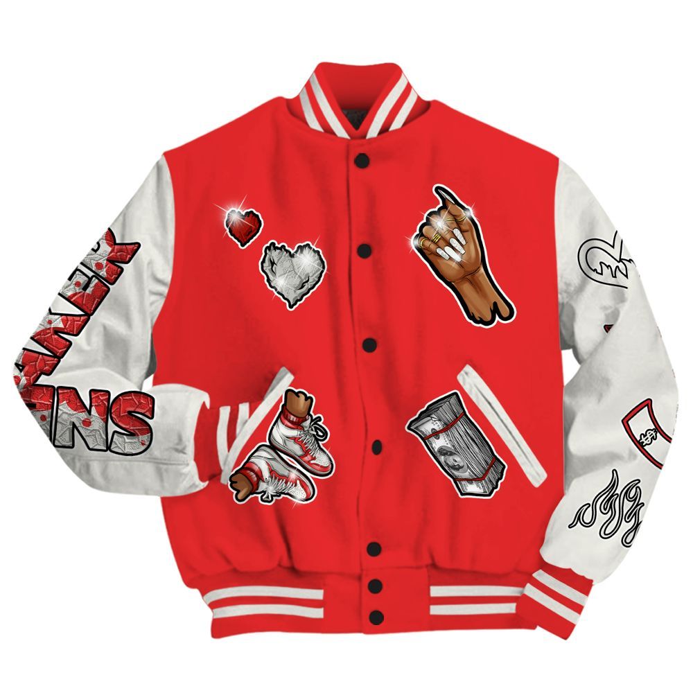 Varsity Jacket To Match Air Max 1 Jacquemus Red - Sneakerz Girlz All Over Print
