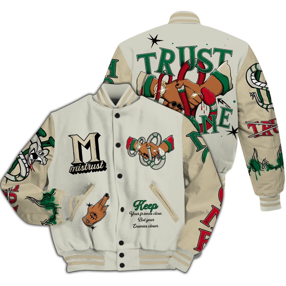 Varsity Jacket To Match El Grito 5s - Trust No One Snake-Bite Street Style All Over Print