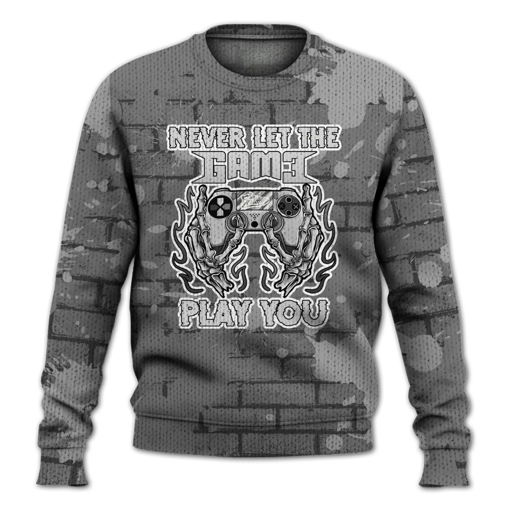 Knitted Sweater To Match Black Wolf Grey 12s - PlayGame Skull Brick