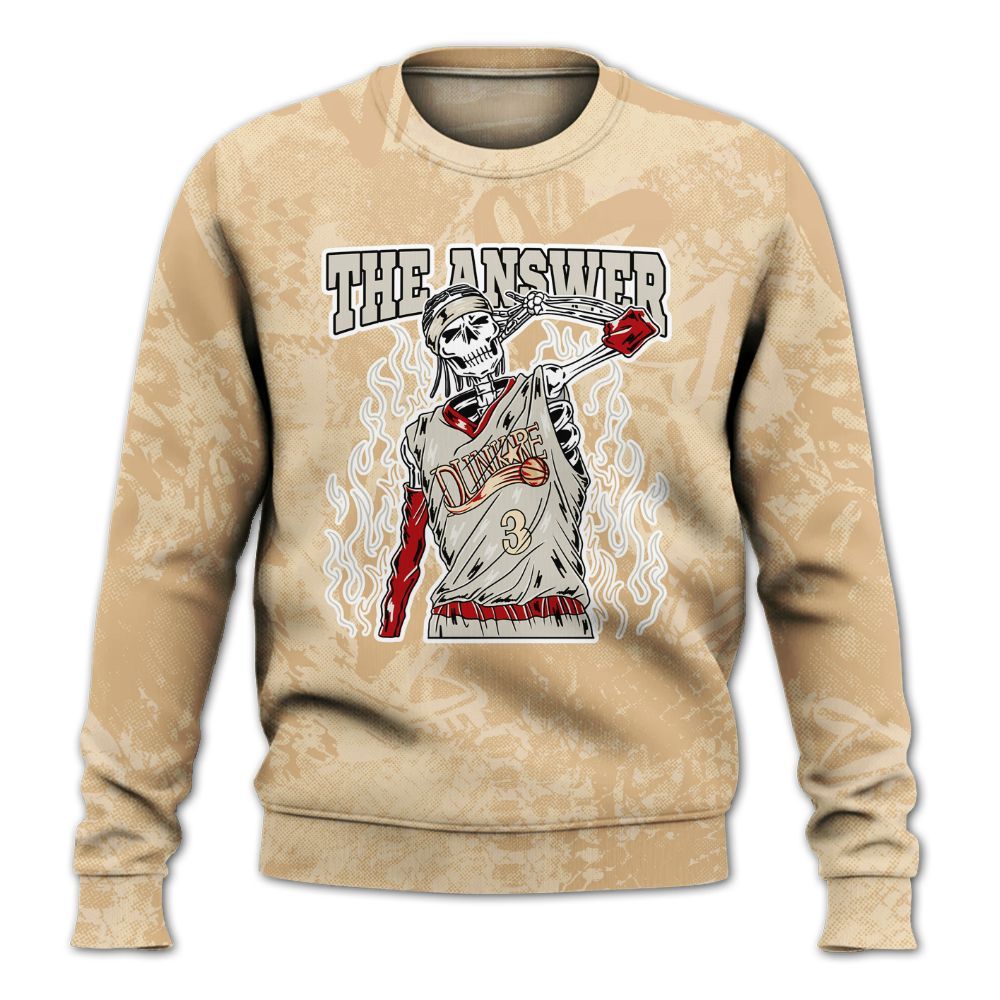 Sweatshirt To Match Dunk Low Strawberry Waffle - Allen Answer Skeleton Heart All Over Print