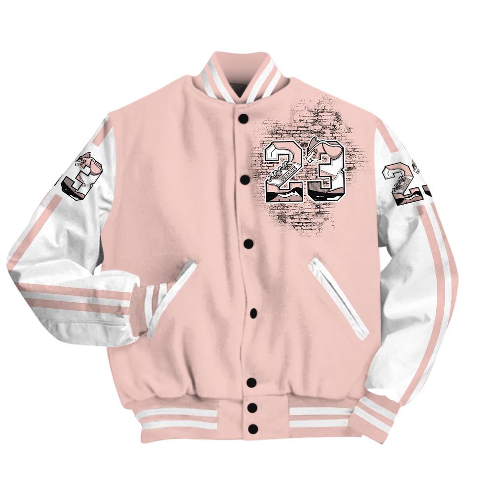 Varsity Jacket To Match Low Legend Pink 11s - Custom Name Number 23 5s Varsity Jacket Outfit Low Legend Pink 11s 1305 HDT