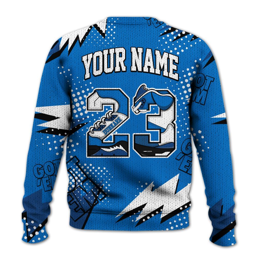 Knitted Sweater To Match Blueberry 12s - Custom Name Number 23 5s