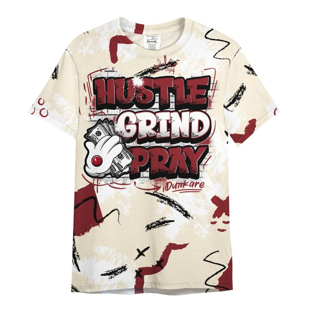 Shirt To Match Valentine's Day 2026 4s - Hustle Grind Pray Graphic Street Style All Over Print