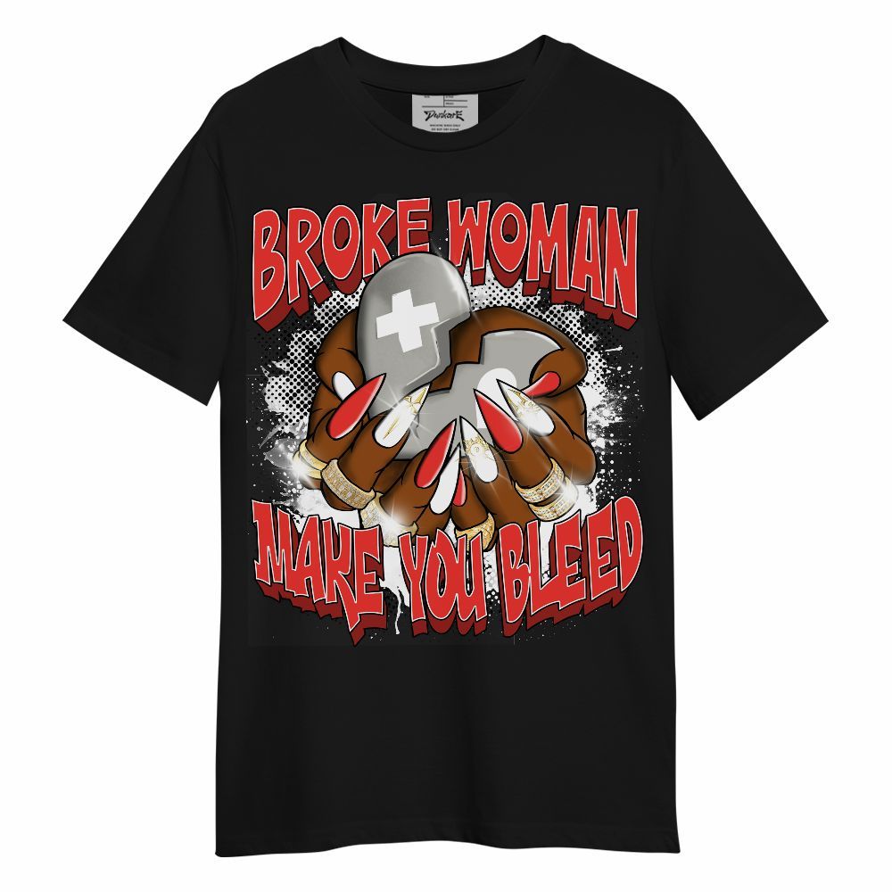 Shirt To Match Vomero 5 Bright Crimson - Broke Woman Heart Retro Unisex Shirt