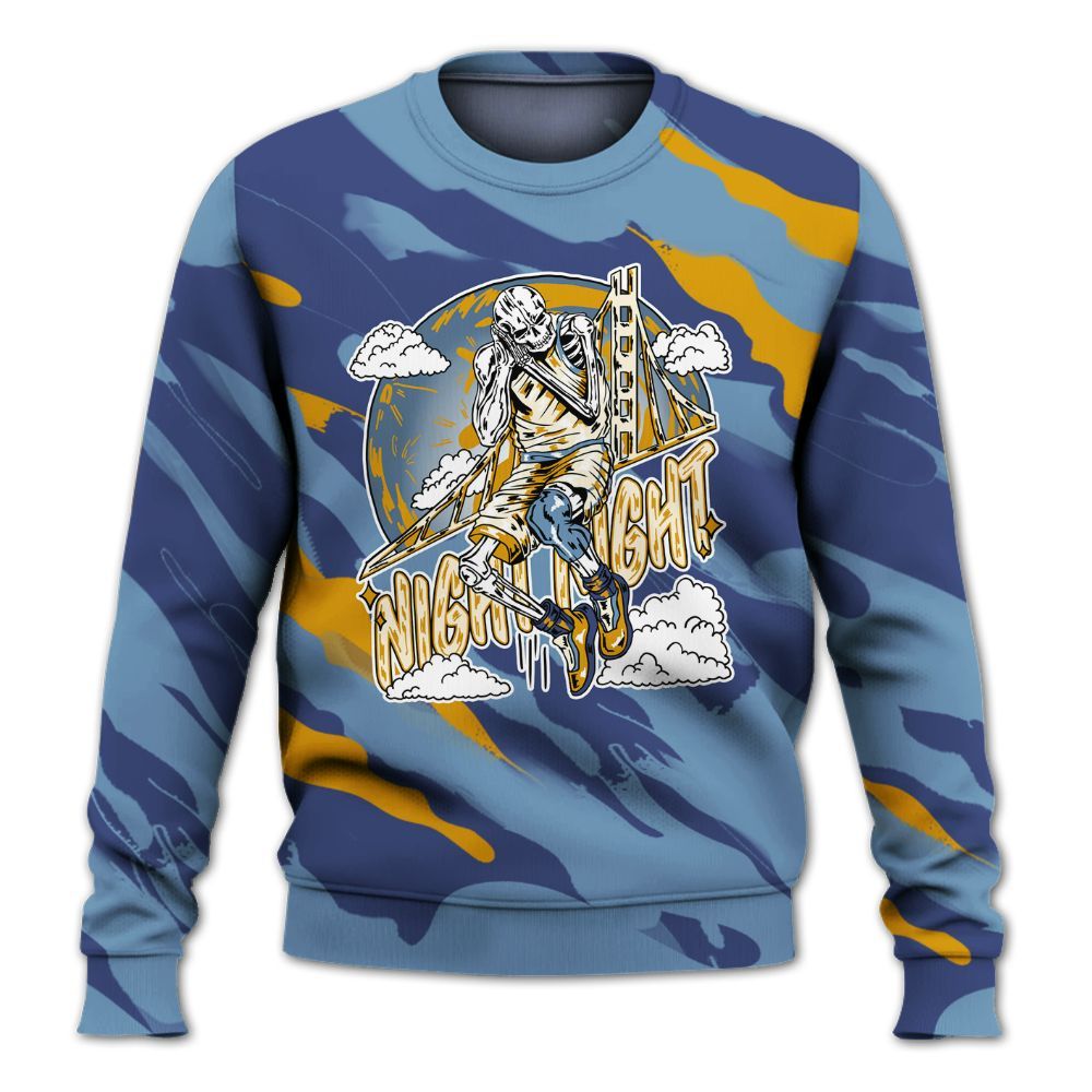 Sweatshirt To Match High OG First In Flight 1s - Seeya Skeleton Colored All Over Print