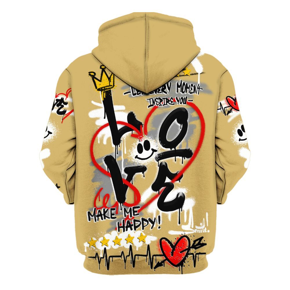 Hoodie To Match Craft Paris 6s - Happy Love Beats Graffiti Streetwear All Over Print