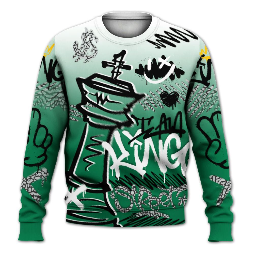 Sweatshirt To Match Pine Green 3s - Street King Chess Streetwear All Over Print