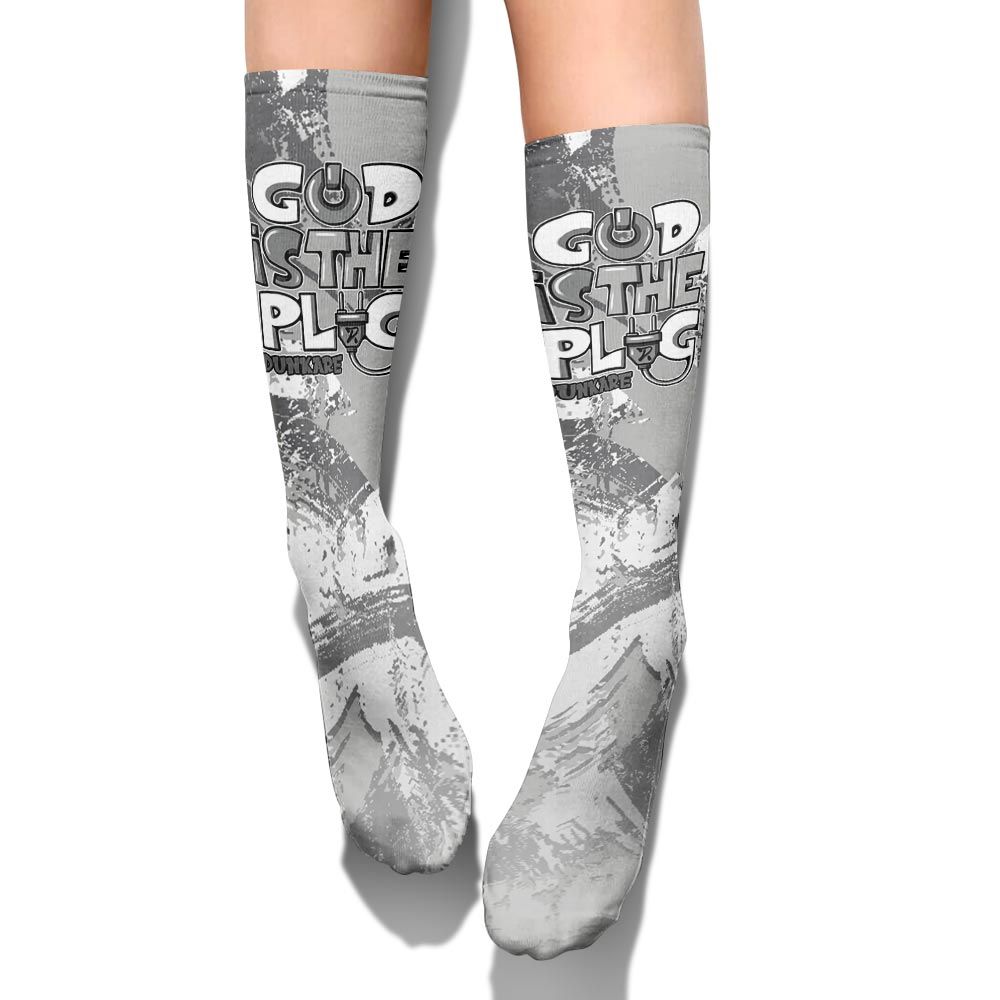 Sock To Match Retro Wet Cement 4s - God Is The Power Cord Circle Splash