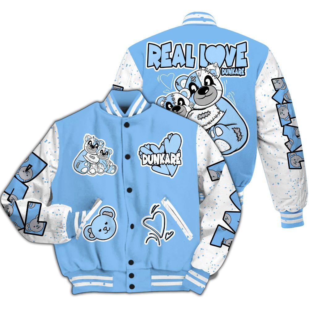 Varsity Jacket To Match University Blue 5s - Sincere Fondness Bear All Over Print