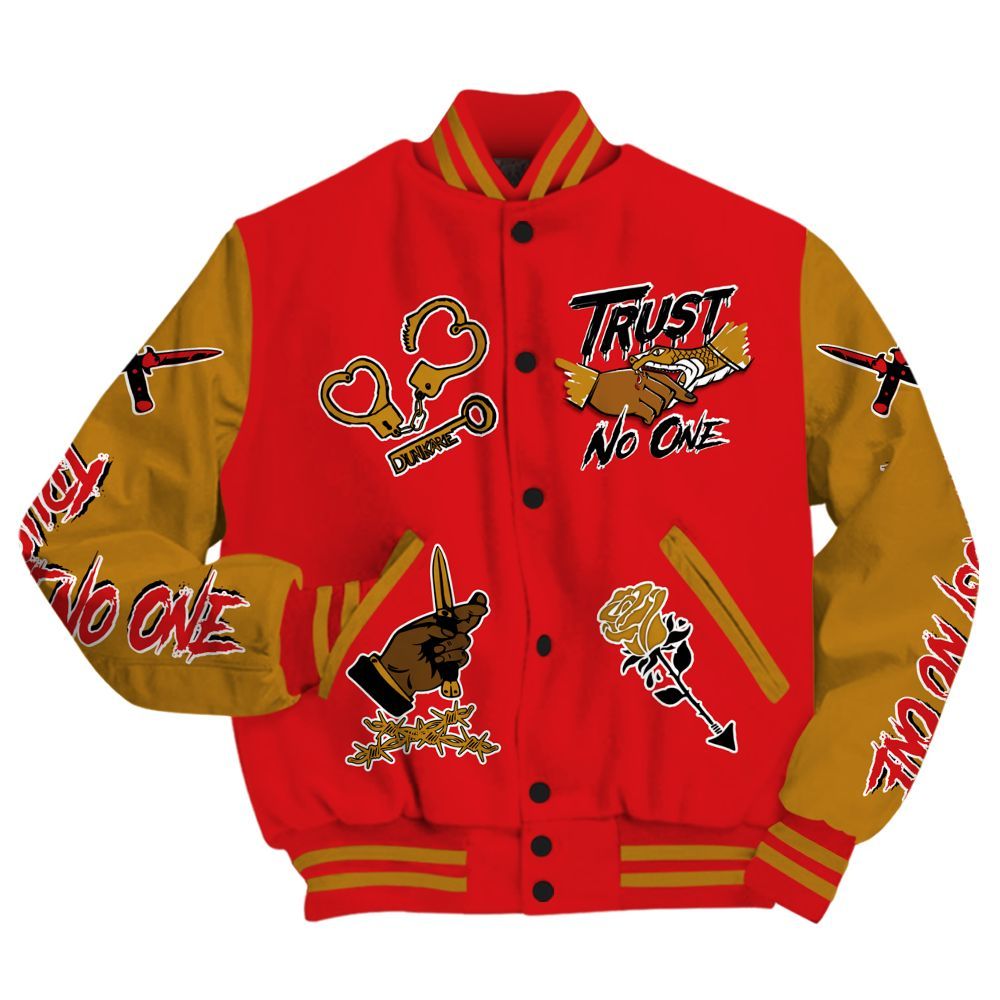 Varsity Jacket To Match Scoot Zeros Retro Portland - Trust No One Dripping All Over Print