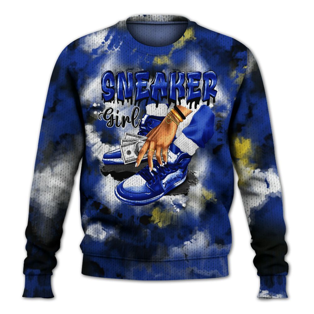 Knitted Sweater To Match Laney 14s - SNEAKER Girl Money Drip Tie Dye
