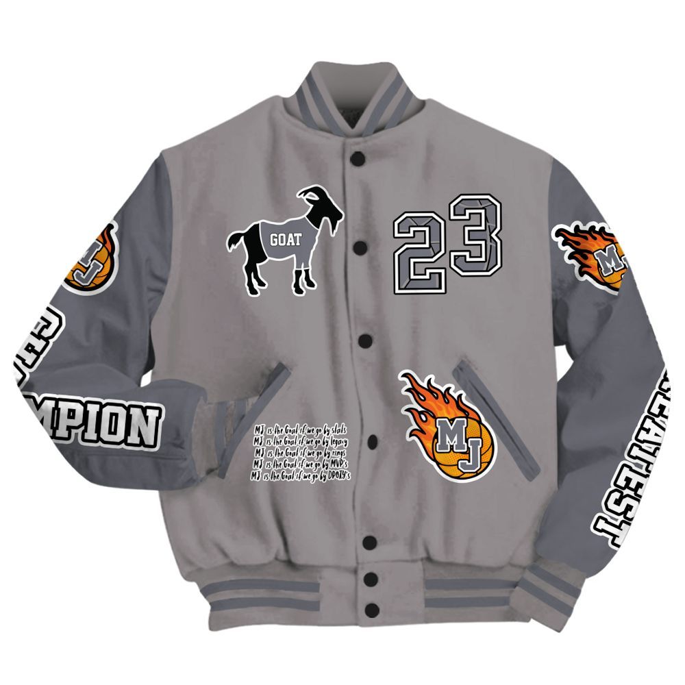 Varsity Jacket To Match Cool Grey 11s - 23 G.0.A.T Jump Up Basketball All Over Print
