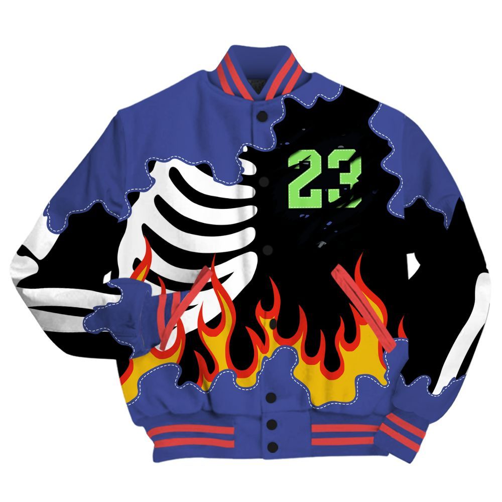 Varsity Jacket To Match KD 4 Nerf - Burning Skeleton 23 G.O.A.T All Over Print