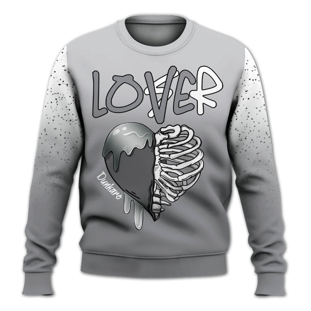 Sweatshirt To Match Retro Wolf Grey 5s - Loser Lover Dripping All Over Print