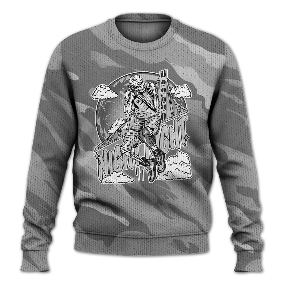 Knitted Sweater To Match Black Wolf Grey 12s - Seeya Skeleton Colored