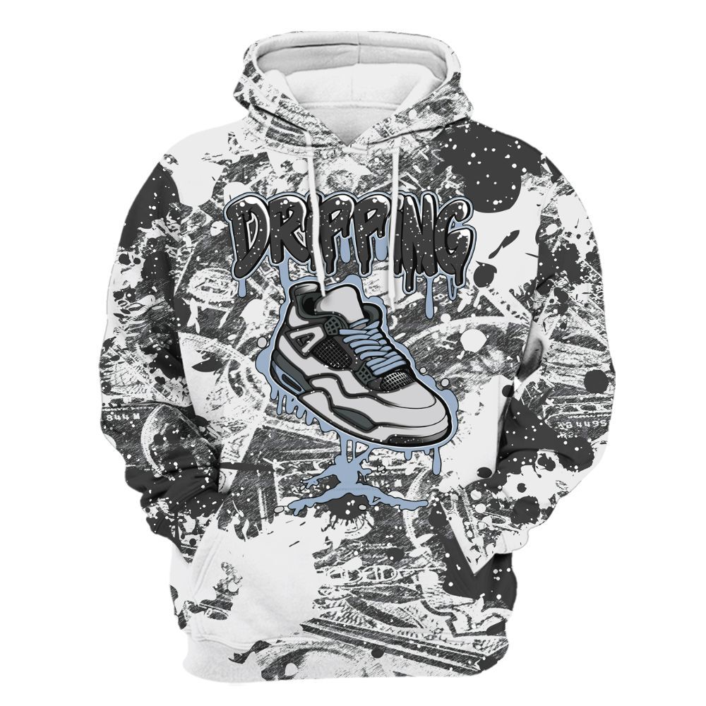 Hoodie To Match Reverse Black White 6s - Dripping Shoe 4S Graphic Street Art All Over Print