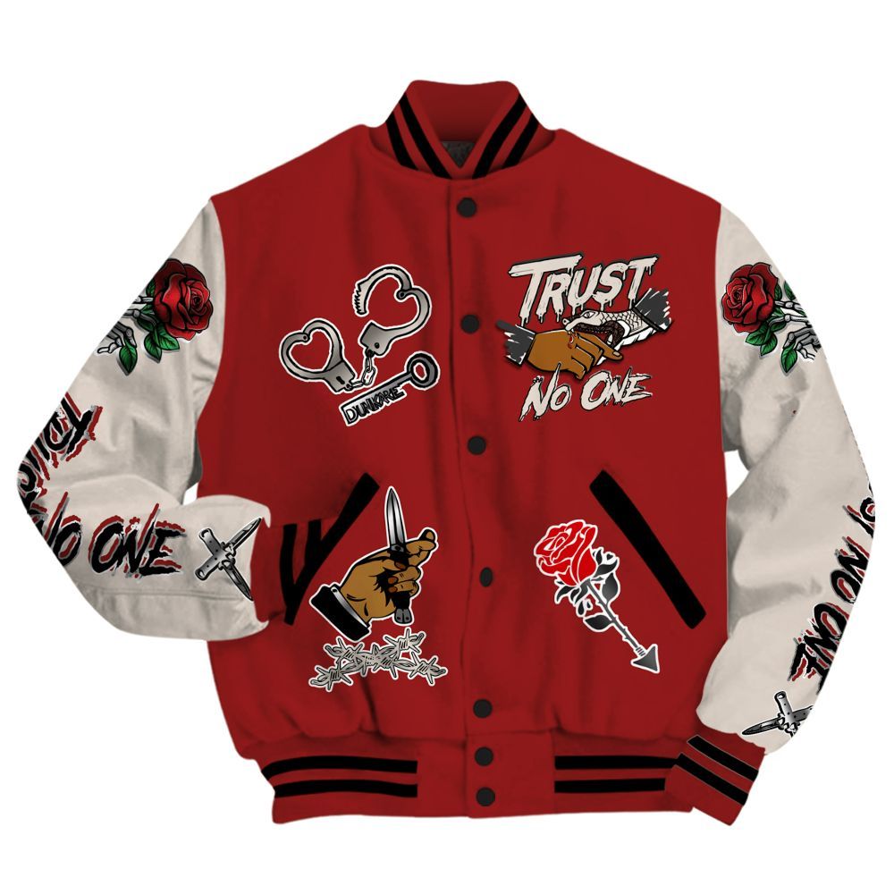 Varsity Jacket To Match World’s Best Dad 3s - Trust No One Dripping All Over Print