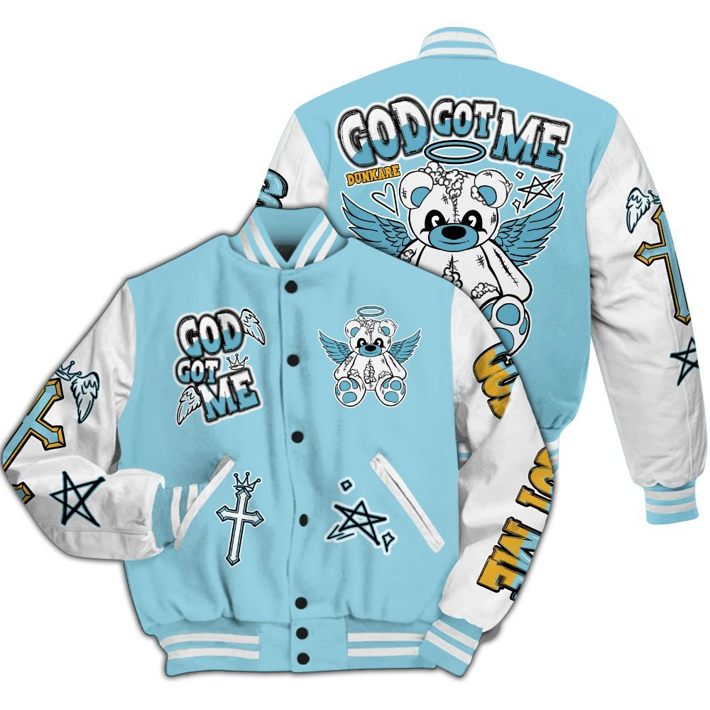 Varsity Jacket To Match Dunk High Homer Simpson - Gods Guides Me Bear All Over Print