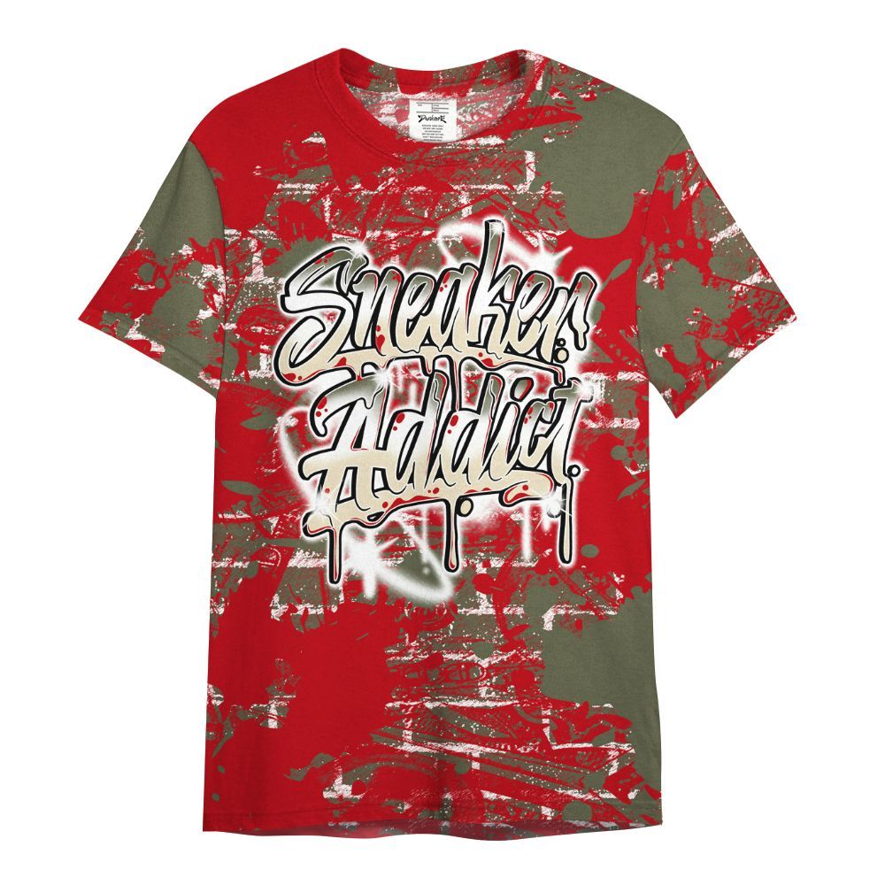 Shirt To Match Low OG Medium Olive 1s - Addiction Sneakers Graphic Street Art All Over Print