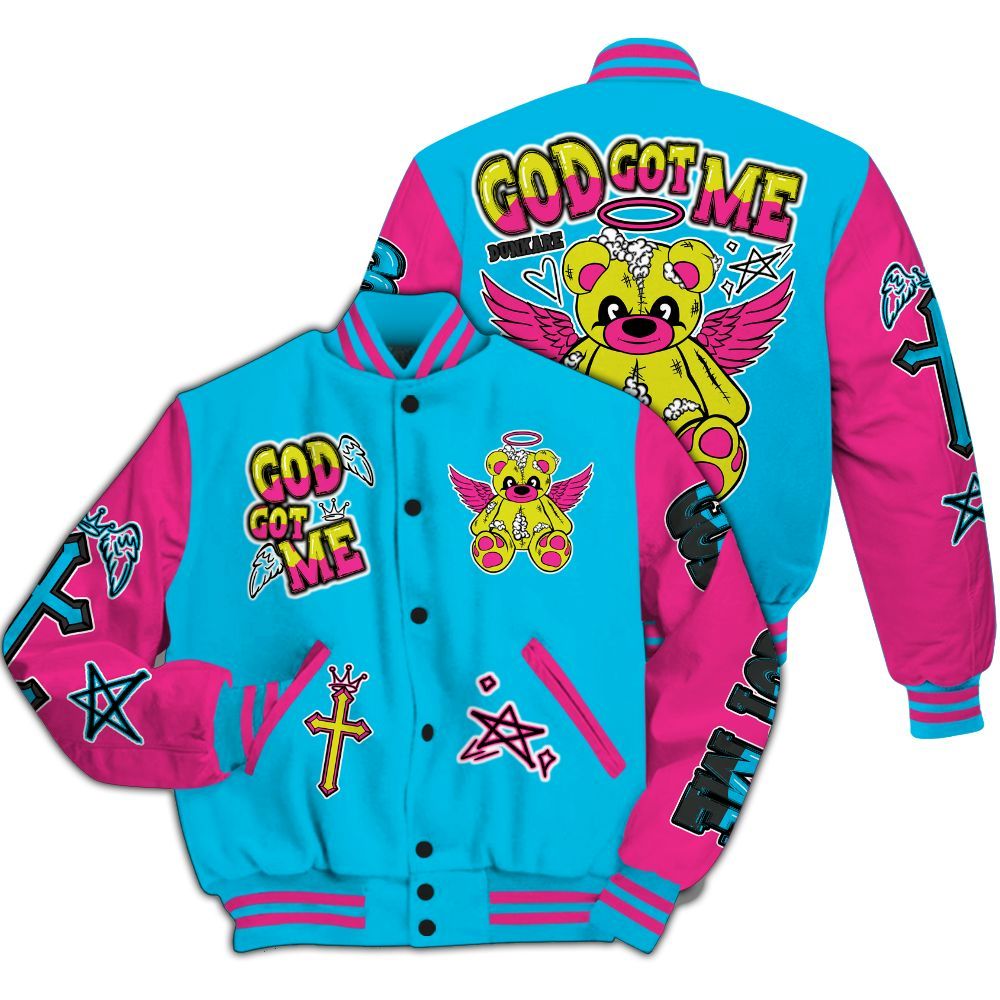 Varsity Jacket To Match Tokyo Nights Stewie 3s - Gods Guides Me Bear All Over Print