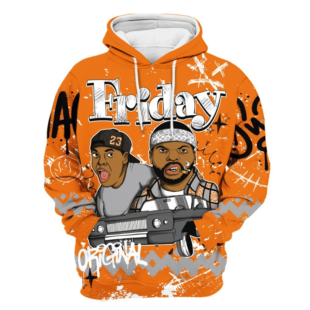 Hoodie To Match Orange Citrus 3s - Friday Sneaker Crayon All Over Print