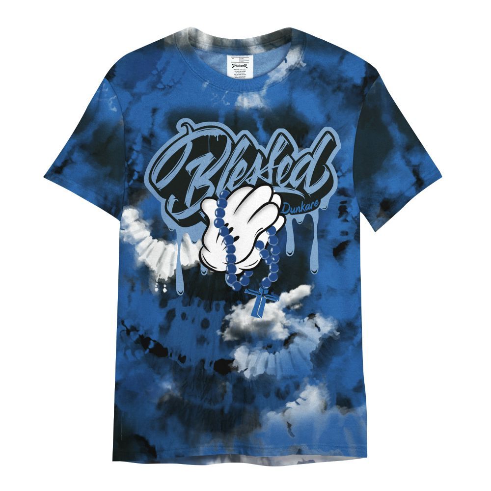 Shirt To Match Brave Blue 13s - God Blessed Tie Dye All Over Print
